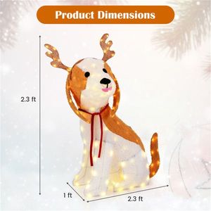 43.5\" Christmas LED Lights Elegant Dog Decorations for Festive Ambiance - Product Image 2