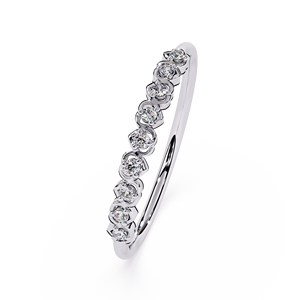 แหวนเพชรทรงกลมแบบเรียงซ้อนสำหรับผู้หญิง ทองคำแท้ 14k เหมาะสำหรับเป็นของขวัญในโอกาสหมั้น วันครบรอบแต่งงาน - Product Image 6