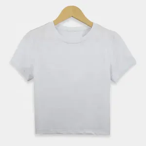 เสื้อยืดคอกลมสีแดงสำหรับผู้หญิง แขนสั้น ทรงปกติ ผ้าถักเนื้อแน่น ระบายอากาศได้ดี เสื้อยืดลำลองสำหรับทุกฤดูกาล - Product Image 3