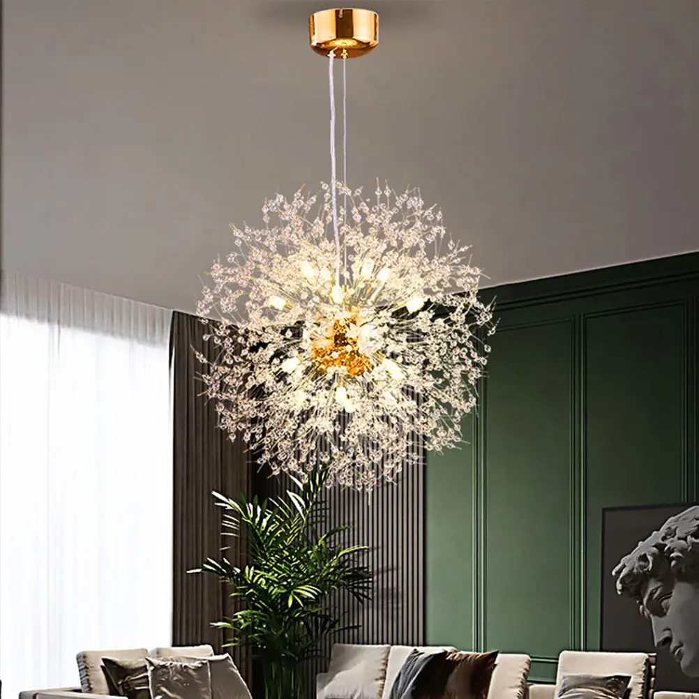 Moderne Luxe Kristallen Paardenbloem Hanglamp Woonkamer Slaapkamer Eetkamer Decor Plafondlicht Led Bloem Kristallen Kroonluchter