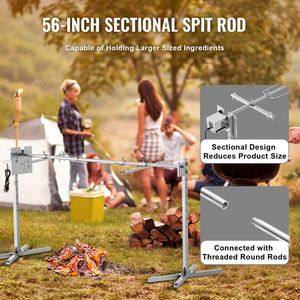 Kit Girarrosto Elettrico da 52W per Barbecue, Supporto Universale da 56 Pollici, Capacità 60 kg, Regolazione Automatica dell'Altezza per 132 Pollici - Product Image 4