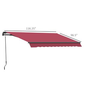 Tenda da Sole Retrattile Manuale con Manovella Facile 3x2,4m, Protezione UV, per Terrazze, Estensibile per Patio, Veranda, Giardino - Product Image 3