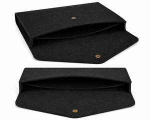Felt Laptop Sleeve Envelope <b>Bag</b> <b>Medium</b> <b>Size</b> Button Closure Gray Daily Use - Product Image 3