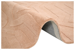 Tapis de bain rectangulaire en coton à motif chevron moderne, antidérapant avec envers en caoutchouc, à poils ras et touffeté pour salle de bain - Product Image 3