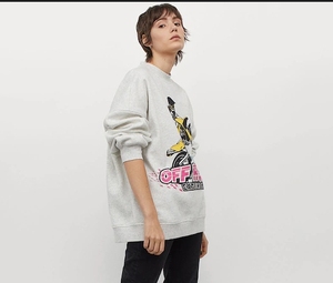 Sudadera Extra Grande con Cuello Redondo para Mujer, Estampado de Dibujos Animados, Manga Larga, 100% Algodón Tejido, Ropa de Otoño - Product Image 1