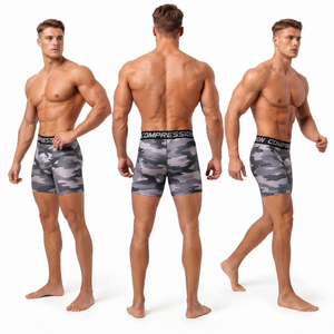 Shorts de compression pour hommes imprimés camouflage, taille élastique, respirants, pour yoga, course à pied, collants courts, vêtements de sport, sous-vêtement technique - Product Image 5