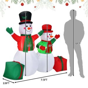 Pupazzi di Neve Gonfiabili Natalizi da 6 Piedi per Decorazioni Esterne Natalizie - Product Image 6