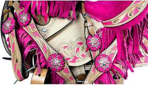 Selle Western BarrelBrown Wolfstone en cuir et acier inoxydable, arbre en plastique durable, quincaillerie nickelée, ajustement confortable pour - Product Image 3