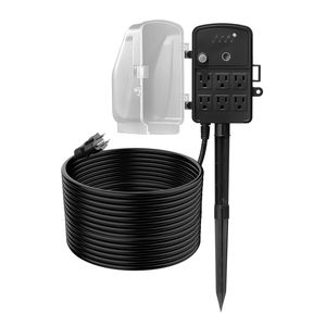 Multipresa da Esterno con Cavo di Prolunga da 15 Metri e Telecomando, Timer Crepuscolare, Palo Impermeabile e Coprimultipresa - Product Image 5