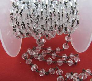 Chaîne de perles facettées en quartz cristal de roche naturel, forme rondelle, 3-4 mm - Product Image 4