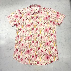 Classic <b>Long</b>-Sleeve Collarless Casual Shirt Featuring Floral Digital Printed Pattern 100% Cotton Summer Shirts - Product Image 3