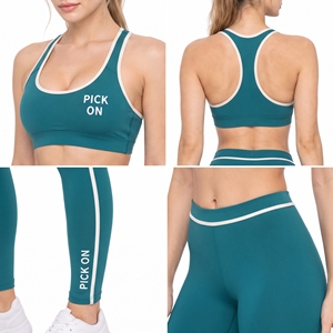 Ensemble de vêtements de sport pour femmes, 2 pièces, soutien-gorge racerback et leggings, ensemble de tenue de sport pour la salle de sport, ensemble de leggings de yoga écologiques pour femmes - Product Image 6