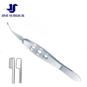 Pince à nucléus Dodick Premium de 4 1/4 pouces pour chirurgie de la cataracte avec mâchoires à lame dentelée et poignée à action croisée plate - Product Image 1
