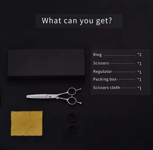 Tijeras para Adelgazar el Cabello de Color Plateado, Elegante Herramienta de Corte de Cabello para Barberos con Doble Reposamanos Ajustable y Hoja de Acero Inoxidable - Product Image 2