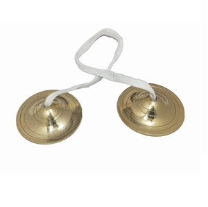 Manjeera de Latón Forjada a Mano, Instrumento Perfecto para Actuaciones de Música Folclórica, Bhajans y Sesiones de Musicoterapia - Product Image 1