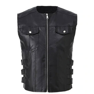 เสื้อกั๊กหนัง100% สำหรับผู้ชายเสื้อกั๊กแฟชั่นทำจากหนัง - Product Image 1