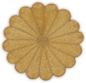 Grand dessous-de-plat décoratif en verre doré en forme de fleur pour cuisine, table à manger, maison et restaurant - Product Image 2