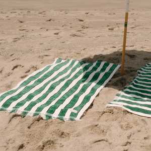 Serviettes de plage rayées rectangulaires en coton tissé, séchage rapide, absorbantes, pour piscine et bain, extra grandes et surdimensionnées - Product Image 1
