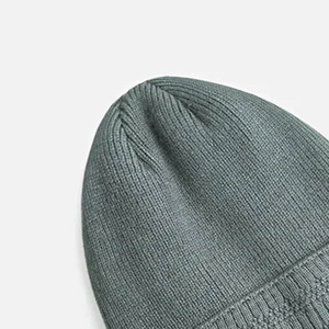 Bonnet tricoté unisexe, couleur unie, bonnet d'hiver, 100% acrylique, couvre-chef décontracté pour l'extérieur, pour adultes, 56-58 cm - Product Image 4