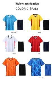 Unisex Professional Soccer Uniform Set <b>Athletic</b> Football Jersey Shorts 100% Polyester High Performance - Product Image 2