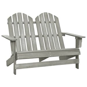Solido abete grigio 2 posti Adirondack sedia da giardino legno resistente mobili per la vita all'aperto - Product Image 1