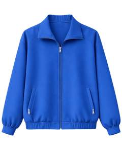 Ensemble de survêtement pour femme bleu royal personnalisé, veste zippée et pantalon de jogging, tenue de sport décontractée en deux pièces, vêtements de sport confortables - Product Image 1