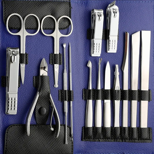 Kit de Manicura y Pedicura Profesional al por Mayor, con Herramientas de Acero Inoxidable, en Colores Negro/Rojo/Amarillo/Azul, con Bolsa de PU - Product Image 3