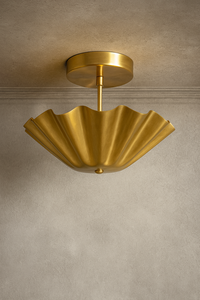 Lámpara de Techo Semi Empotrada CH, Latón Chapado en Oro Pulido, Estilo Moderno de Mediados de Siglo, con Grabado en Relieve, por Calvin Handicraft - Product Image 4