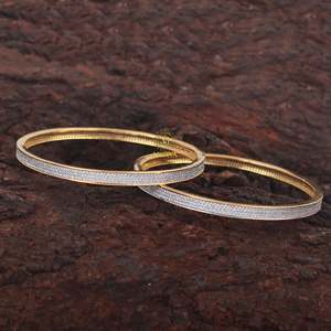18K Gold Plated Maeve CZ Designer Bangle Bracelet-Trendy Vintage Wedding Jewelry - Product Image 3