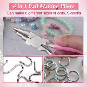 Kit de 3 outils de fabrication de bijoux en acier inoxydable avec micro-pinces, pinces à 6 anneaux, coupe-ondes concaves et pinces plates en nylon - Product Image 6