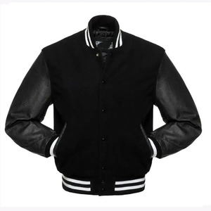 Men's High Quality Letterman Varsity <b>Jacket</b> Winter Wear with Wool Body Genuine Leather Sleeves <b>Smart</b> Stylish Embroidered Design - Product Image 2