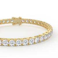 Pulsera de tenis unisex de lujo con zafiro azul y diamantes de talla brillante, oro de 14K y 18K, cierre plegable, engaste de canal y eslabones finos