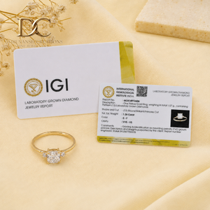 Handcrafted 14KT Solid Gold <b>Ring</b> with Lab Grown Diamond <b>Cushion</b> Shape <b>Wedding</b> Band Minimalist IGI Certified Jewelry for Women's - Product Image 6