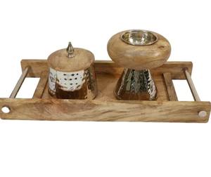 Ensemble brûleur à bakhoor artisanal en bois et métal, design martelé, style arabe élégant, qualité supérieure, idéal pour les cadeaux de Ramadan et de l'Aïd, Mubkhar - Product Image 1