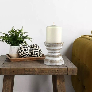 Candelabro de Madera de Mango Hecho a Mano, Rústico, con Tallado Floral, para Decoración del Hogar, Centro de Mesa para Bodas, Regalo - Product Image 4