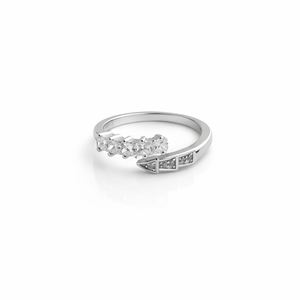 Namivaa Round Cut Cubic Zirconia Bypass <b>Cocktail</b> <b>Ring</b> Women Multi Stone Pave Accent Wedding Party Gift - Product Image 2