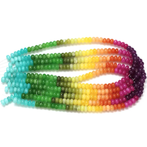 Cuentas de Cuarzo Multicolor en Forma de Rondelle: Joyería de Piedras Preciosas Lisas (7-8mm) - Product Image 4