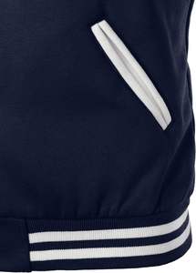 OEM High Quality <b>Waterproof</b> Windproof Reversible Hooded Varsity <b>Jacket</b> Unisex Wool Sleeves Baseball Letter Printed - Product Image 5