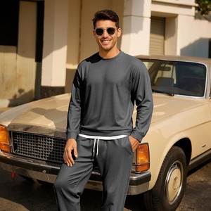 Stylish Unisex <b>Jogger</b> <b>Set</b> 2 Piece Premium Crewneck Sweatshirt Sweatpants Casual Lounge Activewear <b>Matching</b> Tracksuits - Product Image 6