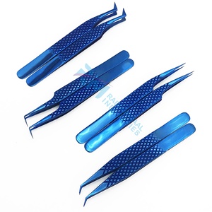 Kit de pinces à extensions de cils RMI, dernière conception Blue Plasma, marque privée, haute qualité, outils en acier inoxydable, pointes en fibre pour volume - Product Image 4
