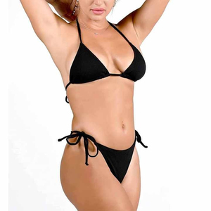 Conjunto de Bikini de Dos Piezas de Corte Alto para Mujer, Más Vendido al por Mayor, con Logotipo Frontal, Último Diseño, Sostenible, de Secado Rápido y Transpirable - Product Image 4