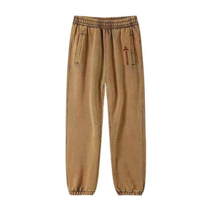 Daizen Star Men's Dark Green Cotton Sweatpants Elastic Waist Side Pockets Casual Joggers Midweight Autumn Wear Solid - Product Image 4