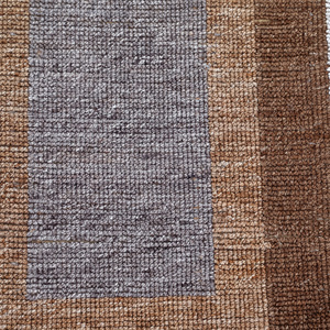 Tapis géométrique rectangulaire moderne en laine écologique, beige olive taupe, antidérapant, tufté à la main, à poils épais - Product Image 4