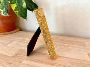 Gold Flake <b>Acrylic</b> Clear Square Photo <b>Frame</b> with Easel Stand Handmade UV Printed Customizable Home Decor Gifts REHMAN CRAFT - Product Image 3