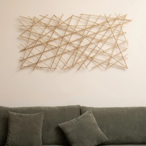 Décor mural rustique en bois creux, lot de 9 panneaux décoratifs suspendus en anneaux d'arbre naturels - Product Image 2