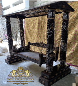 Unique Living Room Carved <b>Swing</b> & Sofa <b>Set</b> Five Pieces <b>Wooden</b> <b>Swing</b> & Sofa <b>Set</b> Royal Living Room <b>Swing</b> <b>Set</b> - Product Image 4