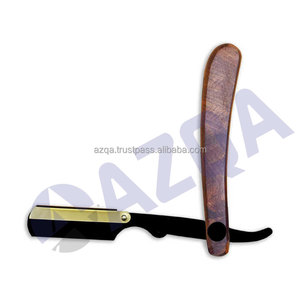 Professional Straight Edge Barber Razor with Wooden Handle Folding Blade for Smooth Shaving & <b>Beard</b> Grooming with Leather Pouch - Product Image 4