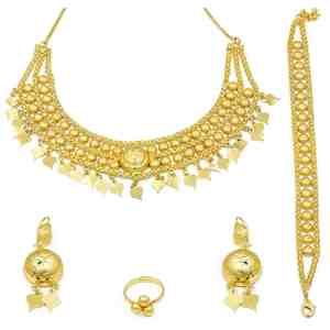 ชุดเครื่องประดับทองชุบไมครอน 14K/18K/24K แบบขายส่ง สไตล์ฝรั่งเศส ดูไบ ดีไซน์ยุโรปดั้งเดิม สำหรับงานแต่งงาน งานเลี้ยง และงานหมั้น - Product Image 2