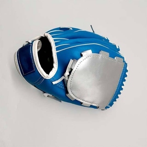 Gant de baseball synthétique bleu pour droitier, pour outfield, à doigts entiers, avec fermeture auto-agrippante, taille adulte, antidérapant, toutes saisons - Product Image 4
