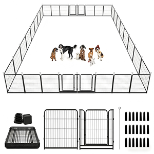 Hondenren Buiten Extra Sterk Hondenhek Anti-roest met Deuren Draagbaar voor Camper Camping Tuin - Product Image 1